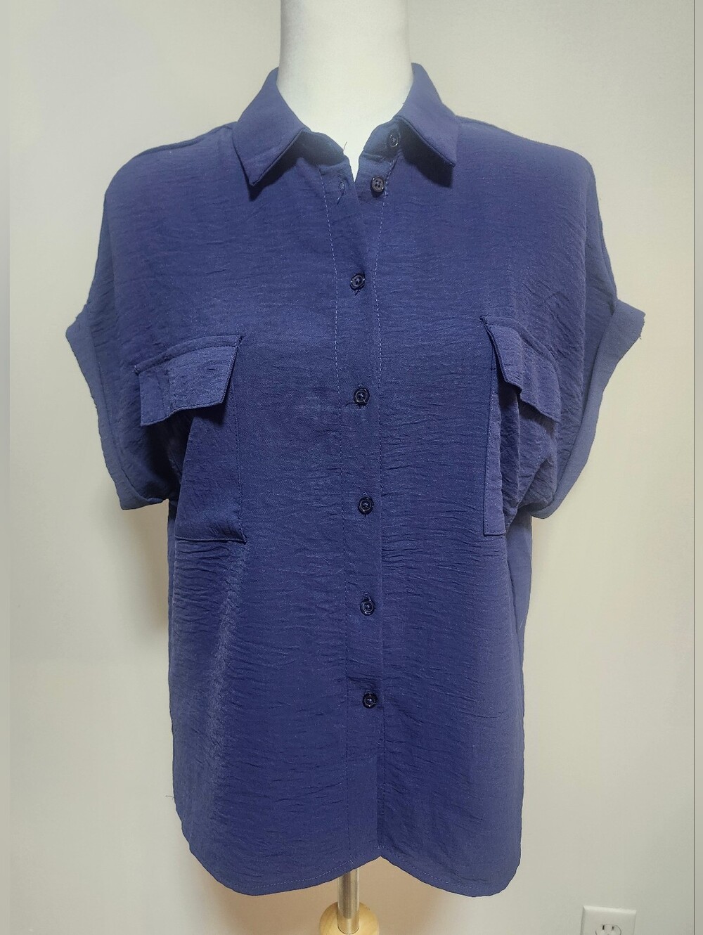 Streetwear Society Navy Button-Down Short Sleeve Shirt
